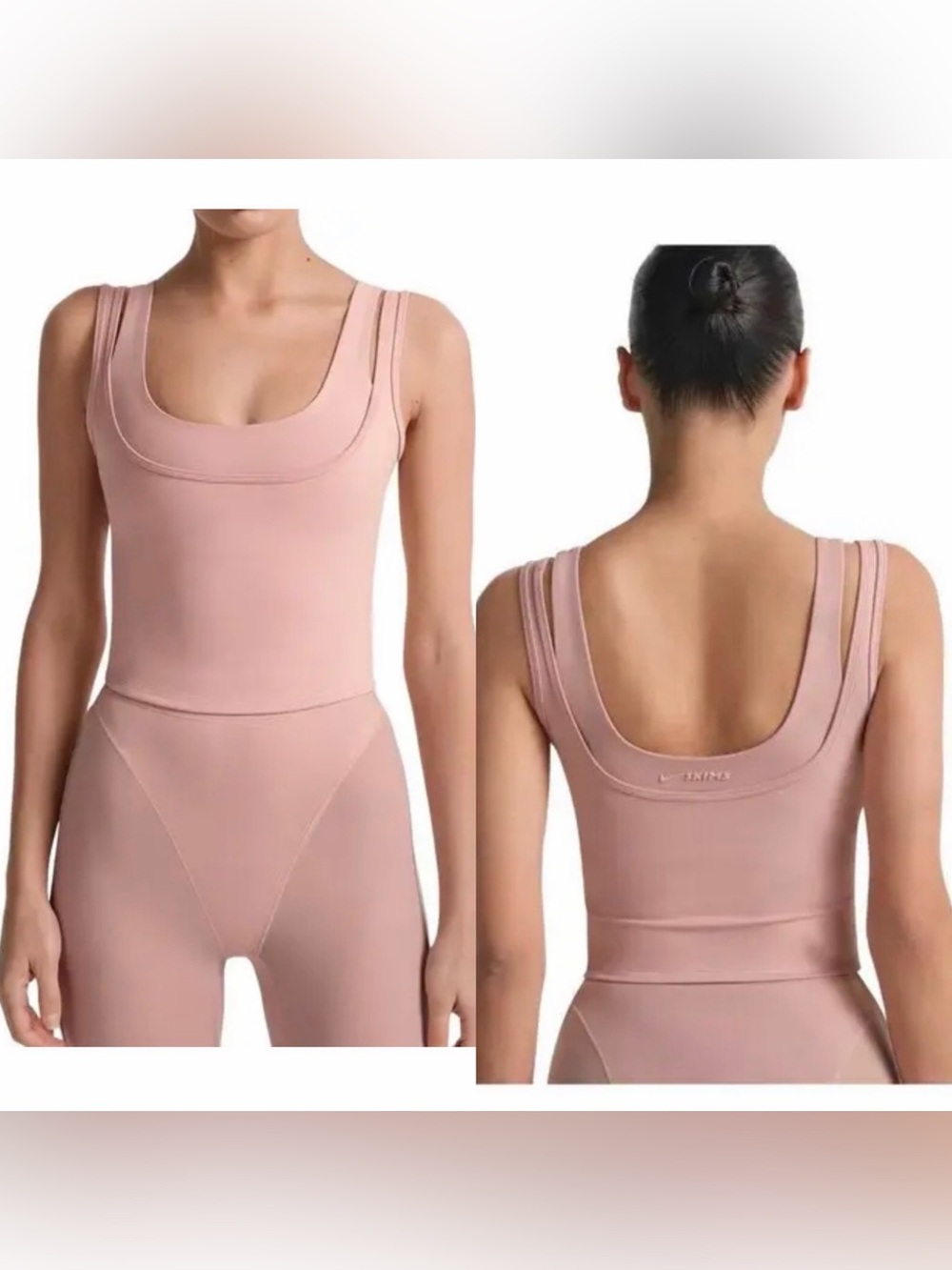Nike SKIMS Matte Double Strap Scoop Tank Himalayan Pink Size Small NWT